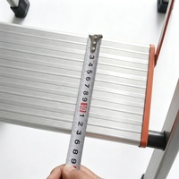 Échelle domestique portable en acier inoxydable à 5 marches, avec pédales élargies antidérapantes, structure en A, pour une utilisation sécurisée en supermarché