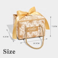 Petit emballage en papier kraft de luxe Boîte à bonbons de mariage imprimée personnalisée avec doublure en éponge Cadeau de porte de fête pour les invités