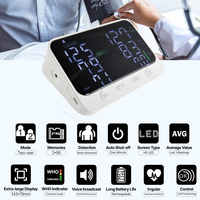Tensiomètre médical électronique à voix parlante HUAAN HD LED, sphygmomanomètre numérique pour le bras supérieur, moniteur de tension artérielle