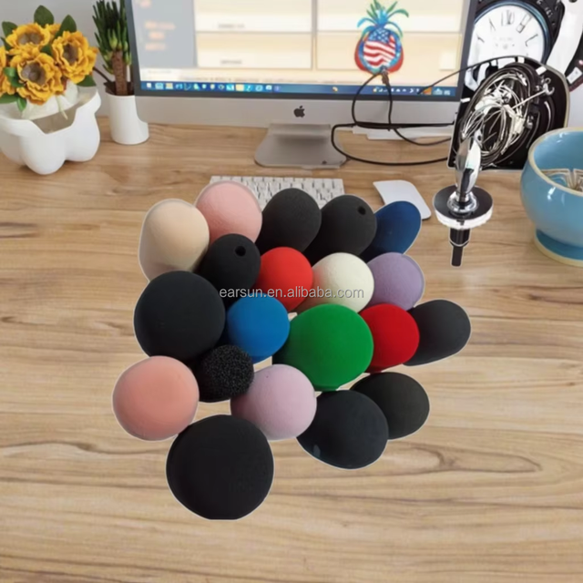 Hot Sale Round Shape Flocked Mic Foam Covers Style Windscreen for Wireless Omni-Directional Handheld Microphones