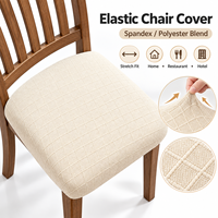 Housse de chaise jacquard extensible, lavable, amovible, ajustement élastique pour chaise de salle à manger, d'hôtel ou de banquet