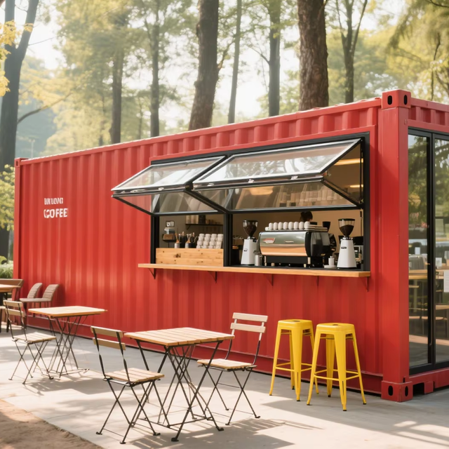 Portable Outdoor Transportation Container Flat-packed Prefabricated Mobile Store Custom Color and Size