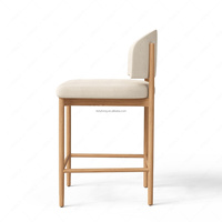 Chaise de salle à manger moderne en bois FERLY avec coussin en tissu rembourré, écologique et durable, pour la maison, la villa, le bar à domicile, le salon