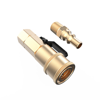 Adaptateur de raccord rapide pour propane RV 1/4 pouce pour tuyau de propane, gaz propane ou gaz naturel, raccord rapide 1/4 pouce, robinet d'arrêt et bouchon à débit total