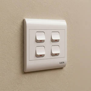 High Performance 4 Gang 1 Way Electrical <b>Light</b> <b>Switch</b> White Panel <b>Wall</b> Mounted Power <b>Switch</b> for Modern Building Supply - Product Image 1
