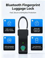 Cadenas intelligent à empreinte digitale, déverrouillage biométrique en 0,05s, pour bagages de voyage, sacs à dos, casiers de gym, application APP20, empreintes digitales, câble en acier
