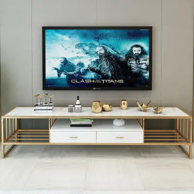 Nordic TV Kabinet Tamu Marmer Rumah Modern Kabinet Besi