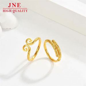 Anillos Love You Forever para Hombre y Mujer, Anillo Chapado en Oro del Encanto del Aro Dorado, Ruyi Dorado - Product Image 3