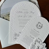 Carte de mariage personnalisée de luxe en typographie, invitations haut de gamme, carte postale textée en relief, liste de menu