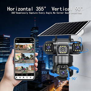 Cámara IP 4G YANX de 3 Lentes, HD 12MP 6K, CCTV para Exteriores, Impermeable, Visión Nocturna, Bidireccional, PTZ, Seguimiento Móvil, V380 PRO, Cámara Solar en la Nube - Product Image 2