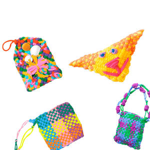 Enfants puzzle élastique corde à tricoter jouets bricolage boucle armure arc-en-ciel bobine métier à <span class=keywords><strong>tisser</strong></span> créatif tasse tapis sacs faisant des ensembles - Product Image 4