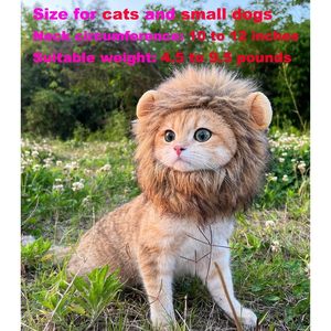 Premium stile classico leone criniera parrucca regolabile lavabile per il Costume di gatto di Halloween comodo pelo di leone vestiti di gatto vestito - Product Image 3