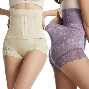 Realzador de glúteos para mujer, faja adelgazante de cintura alta con encaje y Control de barriga, moldeador de cuerpo para Realce de cadera