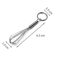 Mini fouet à œufs porte-clés en acier inoxydable gravé au laser, porte-clés personnalisé, cadeau pour chef cuisinier ou boulangers avec logo personnalisé sur étiquette