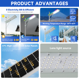 Lámpara Solar LED Integrada Todo en Uno de Aluminio Fundido a Presión, Impermeable IP65, de 150w, 200w, 240w, 300w, 500w, 600w, Directo de Fábrica - Product Image 3