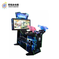 Grande console de jeu de tir simulateur adulte jeu vidéo city deluxe double gun Gatling gun shooting gun game machine