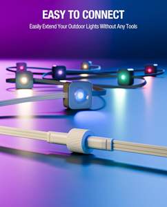 Cable de extensión de 16 pies para luces exteriores permanentes <span class=keywords><strong>Govee</strong></span>, cable impermeable IP68, compatible con H705D H705E H706A H706B GONGPAI - Product Image 3