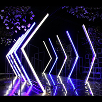 Arche de mariage moderne en alliage d'aluminium avec tunnel lumineux LED, décoration de scène pour événements et fêtes