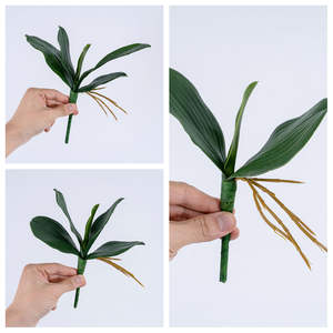 Ramo de Hojas de Phalaenopsis Hecho a Mano, PVC Artificial Verde, Impermeable, Ecológico, 50 Piezas, para Halloween, Hogar, Boda, Graduación, Oficina - Product Image 4
