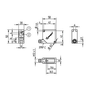Capteur télémètre laser Wenglor OY2P303A0135 30 V CC 2 sorties PNP avec protection de classe III - Product Image 4