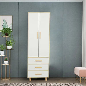 Armoire contemporaine en bois avec étagères, portes verrouillables, tringle de suspension pour hôtel, villa, chambre à coucher, organisateur de rangement <span class=keywords><strong>DECOHOME</strong></span> 60kg - Product Image 4