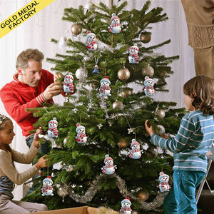 2D Arts et Artisanat Bonhomme de Neige Acrylique Décorations de Noël pour la Maison Voiture Arbre de Noël Ornements Suspendus <span class=keywords><strong>Noel</strong></span> Natale Navidad - Product Image 1