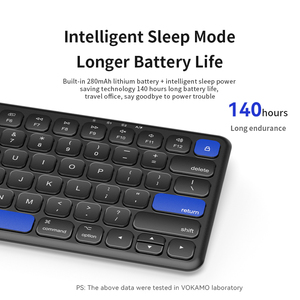 Teclado Bluetooth Sem Fio para Tablet, Laptop e Telefone, Conexão Multi-Dispositivo, Recarregável, Teclado Silencioso - Product Image 6