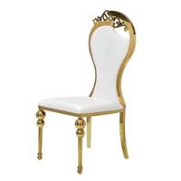 Meubles de décoration de mariage royal pieds de gourde chaise de salle à manger de mariage en acier inoxydable pour la fête d'anniversaire de spectacle d'événement