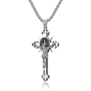 Crucifijo Jesús religión cristiana no deslustre impermeable titanio Acero inoxidable joyería colgantes hombre - Product Image 4