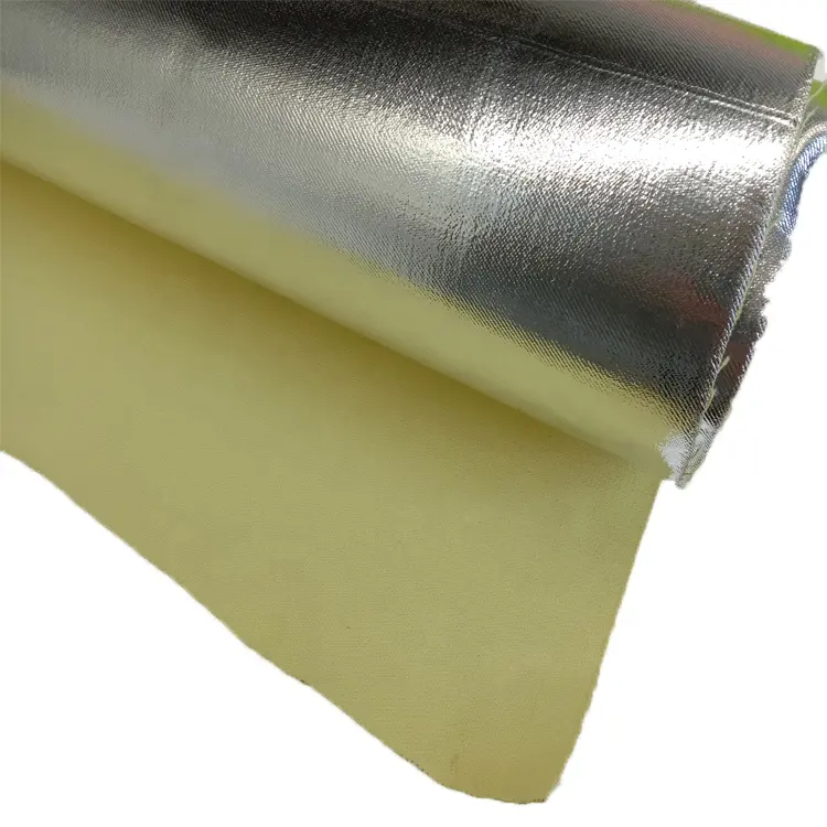 Factory Supply High Strength Flame Retardant Fabric Cut Resistant 1414 Para 1313 Aramid Composite Aluminium Foil Staple Fabric