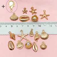 WEGOODZF Bijoux nautiques faits main DIY, breloques en alliage coquillage, étoile de mer, conque, décorations et accessoires pour chaussures