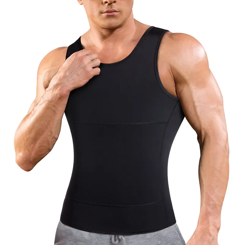 weight loss compression shirts shapewear men's waist trainer vest slimming vest sports shirt body shaper for men