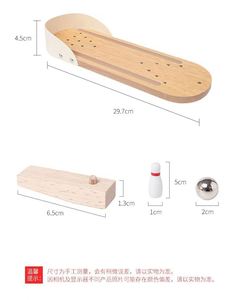 Educational Balls Board Games Hand-Eye Coordination Kids Catapult Game Funny Wooden Mini <b>Bowling</b> Toy - Product Image 6