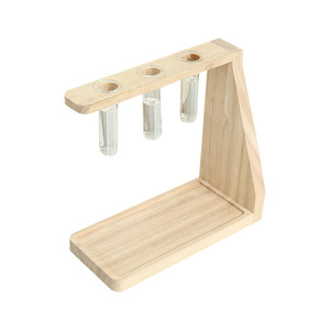 Soporte de Madera para Plantas, Estante de Madera Maciza Moderno para Escritorio, Soporte Interior para Plantas Hidropónicas con Tubos de Ensayo de Vidrio - Product Image 5