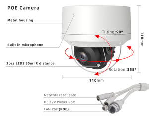 Tương Thích Với Hik Uni TVT NVR <span class=keywords><strong>Camera</strong></span> An Ninh Độ Nghiêng 2MP Có Dây Âm Thanh 2 Chiều Có Giá Gắn - Product Image 3