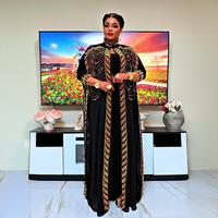 Ensemble deux pièces élégant pour femmes, robes turques, décorations luxueuses en strass, robes africaines.