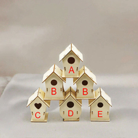 Kit de bricolage pour nichoir à oiseaux en bois d'art populaire pour enfants - Bois brut à peindre avec pinceaux