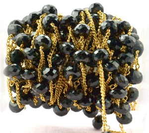 Mélanger la forme spinelle noire à facettes pierres précieuses connecteur fait à la main chapelet chaînes bijoux colliers Bracelet fabrication de bijoux en gros bricolage - Product Image 1