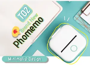 Phomemo T02 203dpi 53mm Smart pocket Printer Stickers printing Wireless Inkless Mini Notes Portable Photo Printer machine