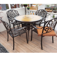 Tianshan — meuble de Patio d'extérieur Antique, chaise et Table en aluminium, chaise en métal, résistant aux intempéries, pour jardin, piscine, balcon