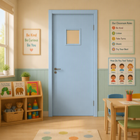 Portes en bois écologiques anti-pincement pour maternelles, conception anti-collision pour projets scolaires, commande en gros pour salles de classe