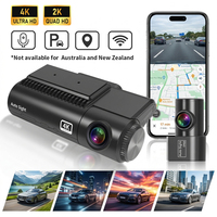 Caméra de tableau de bord intelligente universelle pour voiture avec GPS, enregistrement audio, double objectif, prise en charge de la carte mémoire, surveillance 24h/24