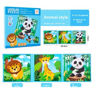 Livre de puzzle magnétique pour enfants 3 en <span class=keywords><strong>1</strong></span>, puzzle éducatif précoce pour tout-petits, puzzle à niveaux, <span class=keywords><strong>jouet</strong></span> d'apprentissage Montessori portable pour les voyages - Product Image 6