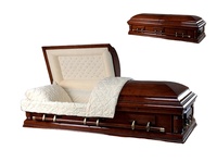 Suministros Funerarios al por Mayor, Ataúd de Madera, Ataúd de Madera Maciza de Roble Rojo Americano para Funerales