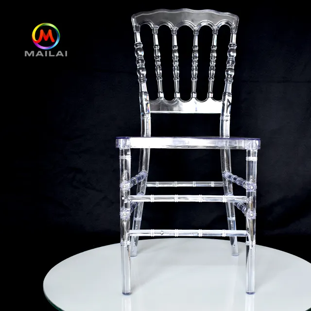 호텔 렌탈 쌓을 수있는 의자 투명 노크 다운 나폴레옹 의자 공장 도매 웨딩 가구