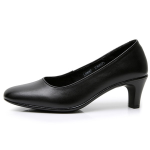 Zapatos Negros <span class=keywords><strong>de</strong></span> Mujer para Hotel, Zapatos Profesionales <span class=keywords><strong>de</strong></span> Tacón Alto <span class=keywords><strong>de</strong></span> Cuero, Zapatos Cómodos Antideslizantes para Gerente - Product Image 1