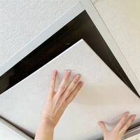 Panel de Techo de Yeso Ignífugo Cuadrado Moderno, Laminado con PVC, con Rejilla para Techo, para Decoración Interior de Hoteles y Apartamentos