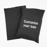 Sacs à fermeture éclair en PE noir mat avec logo personnalisé imprimé, pour vêtements, chaussettes, chaussures, en plastique givré avec soufflet latéral, fermeture éclair, recyclables