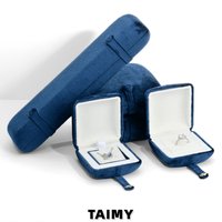 Coffret à bijoux de luxe en velours à couvercle rabattable, personnalisable avec logo, pour bagues, boucles d'oreilles, colliers, bracelets, boîte de rangement et d'emballage cadeau pour demande en mariage