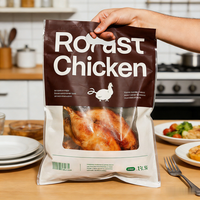 Sacs Doypack en plastique laminé Haodong Packing personnalisés pour poulet rôti au four ou à la broche, avec fermeture éclair et fenêtre